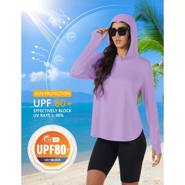 MAGCOMSEN Women's UPF 80+ Quick Dry Sun Protection Hoodie Lightweight SPF Long Sleeve Rashguard with Thumb Hole