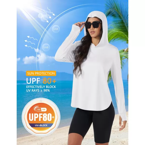 MAGCOMSEN Women's UPF 80+ Quick Dry Sun Protection Hoodie Lightweight SPF Long Sleeve Rashguard with Thumb Hole