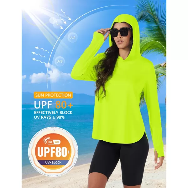 MAGCOMSEN Women's UPF 80+ Quick Dry Sun Protection Hoodie Lightweight SPF Long Sleeve Rashguard with Thumb Hole