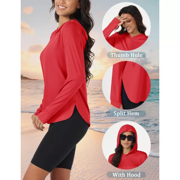 MAGCOMSEN Women's UPF 80+ Quick Dry Sun Protection Hoodie Lightweight SPF Long Sleeve Rashguard with Thumb Hole