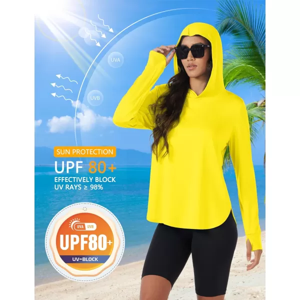 MAGCOMSEN Women's UPF 80+ Quick Dry Sun Protection Hoodie Lightweight SPF Long Sleeve Rashguard with Thumb Hole