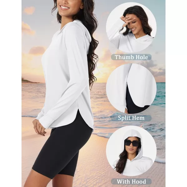MAGCOMSEN Women's UPF 80+ Quick Dry Sun Protection Hoodie Lightweight SPF Long Sleeve Rashguard with Thumb Hole
