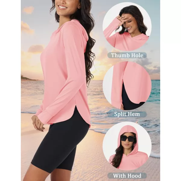 MAGCOMSEN Women's UPF 80+ Quick Dry Sun Protection Hoodie Lightweight SPF Long Sleeve Rashguard with Thumb Hole