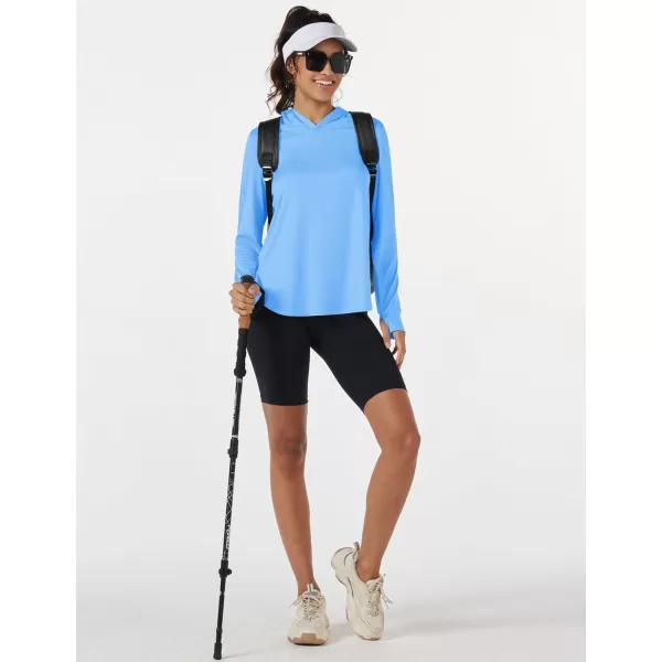 MAGCOMSEN Women's UPF 80+ Quick Dry Sun Protection Hoodie Lightweight SPF Long Sleeve Rashguard with Thumb Hole