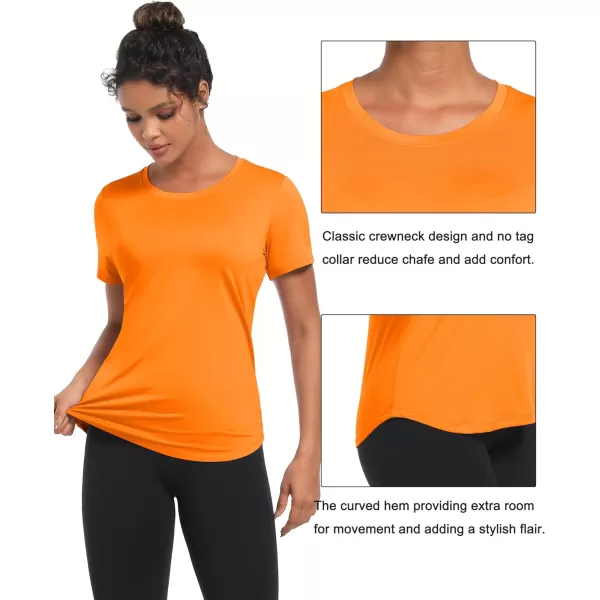 MAGCOMSEN Women's UPF 80+ Short Sleeve T Shirts Quick Dry Breathable Athletic Workout Gym Tops with Curve Hem