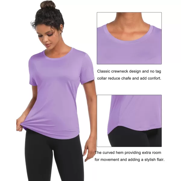 MAGCOMSEN Women's UPF 80+ Short Sleeve T Shirts Quick Dry Breathable Athletic Workout Gym Tops with Curve Hem