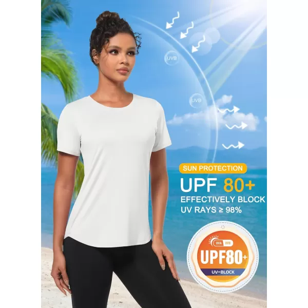 MAGCOMSEN Women's UPF 80+ Short Sleeve T Shirts Quick Dry Breathable Athletic Workout Gym Tops with Curve Hem