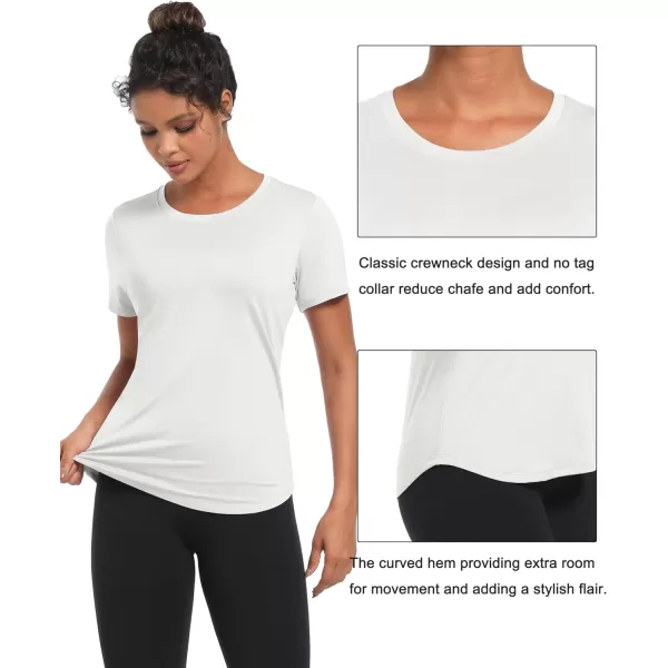 MAGCOMSEN Women's UPF 80+ Short Sleeve T Shirts Quick Dry Breathable Athletic Workout Gym Tops with Curve Hem