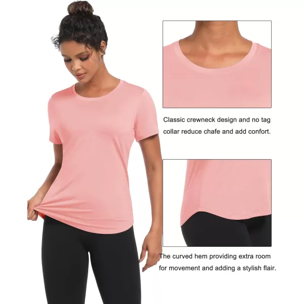 MAGCOMSEN Women's UPF 80+ Short Sleeve T Shirts Quick Dry Breathable Athletic Workout Gym Tops with Curve Hem