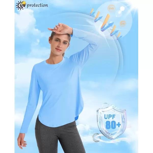 MAGCOMSEN Women's UPF 80+ UV T Shirts Long Sleeve Workout Tops Quick Dry Athletic Tees Gym Hiking Sun Shirt