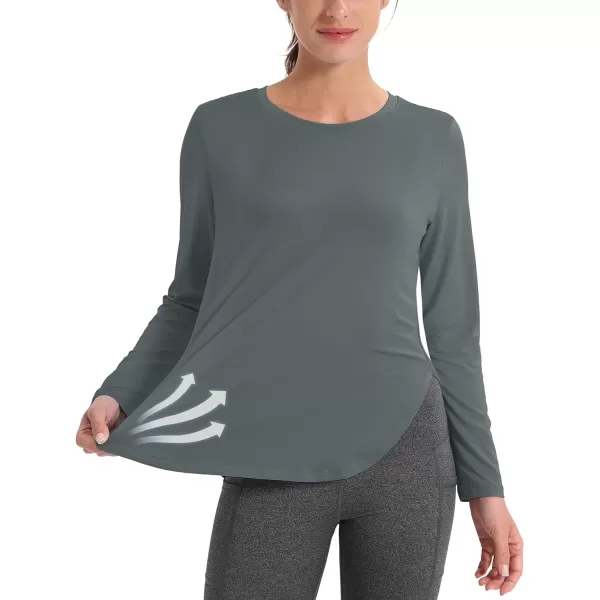 MAGCOMSEN Women's UPF 80+ UV T Shirts Long Sleeve Workout Tops Quick Dry Athletic Tees Gym Hiking Sun Shirt