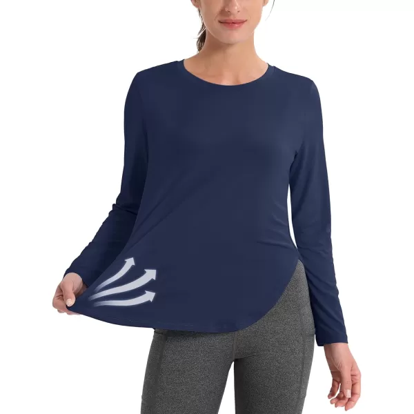 MAGCOMSEN Women's UPF 80+ UV T Shirts Long Sleeve Workout Tops Quick Dry Athletic Tees Gym Hiking Sun Shirt