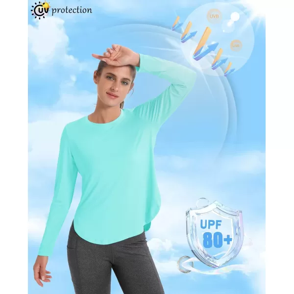 MAGCOMSEN Women's UPF 80+ UV T Shirts Long Sleeve Workout Tops Quick Dry Athletic Tees Gym Hiking Sun Shirt