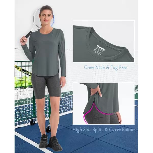 MAGCOMSEN Women's UPF 80+ UV T Shirts Long Sleeve Workout Tops Quick Dry Athletic Tees Gym Hiking Sun Shirt