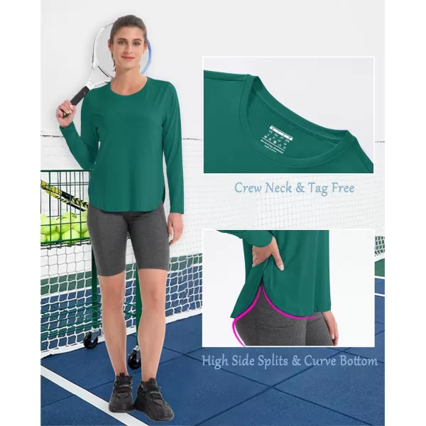 MAGCOMSEN Women's UPF 80+ UV T Shirts Long Sleeve Workout Tops Quick Dry Athletic Tees Gym Hiking Sun Shirt