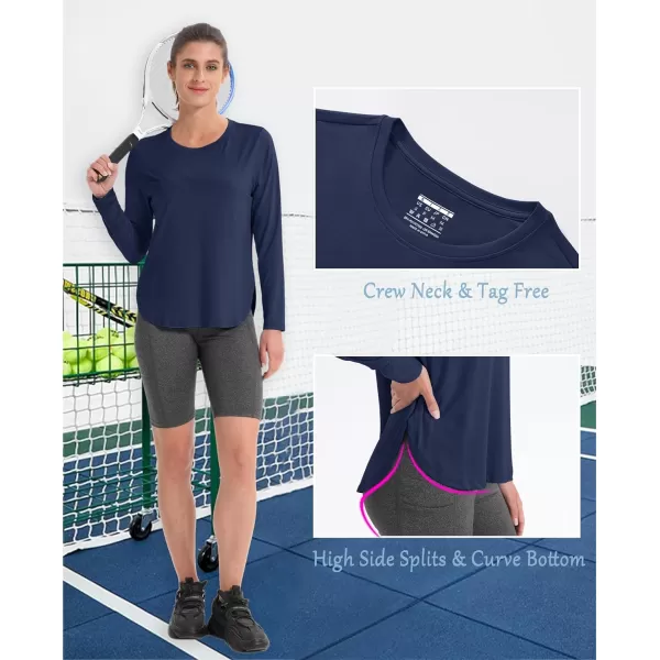 MAGCOMSEN Women's UPF 80+ UV T Shirts Long Sleeve Workout Tops Quick Dry Athletic Tees Gym Hiking Sun Shirt