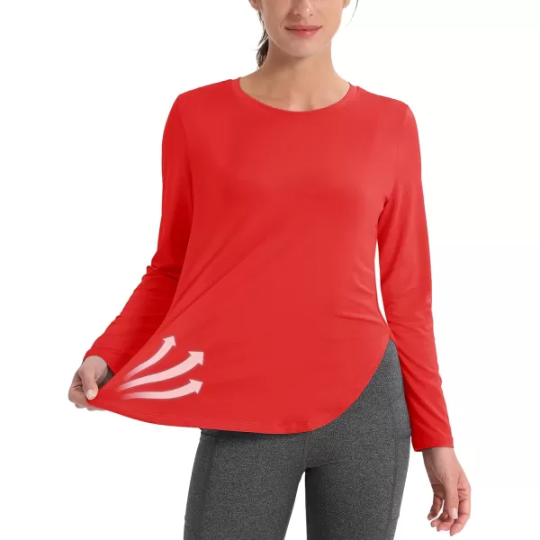 MAGCOMSEN Women's UPF 80+ UV T Shirts Long Sleeve Workout Tops Quick Dry Athletic Tees Gym Hiking Sun Shirt