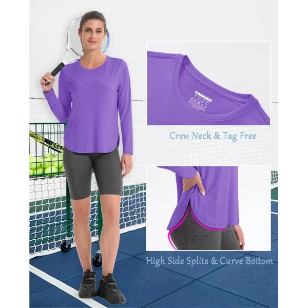 MAGCOMSEN Women's UPF 80+ UV T Shirts Long Sleeve Workout Tops Quick Dry Athletic Tees Gym Hiking Sun Shirt