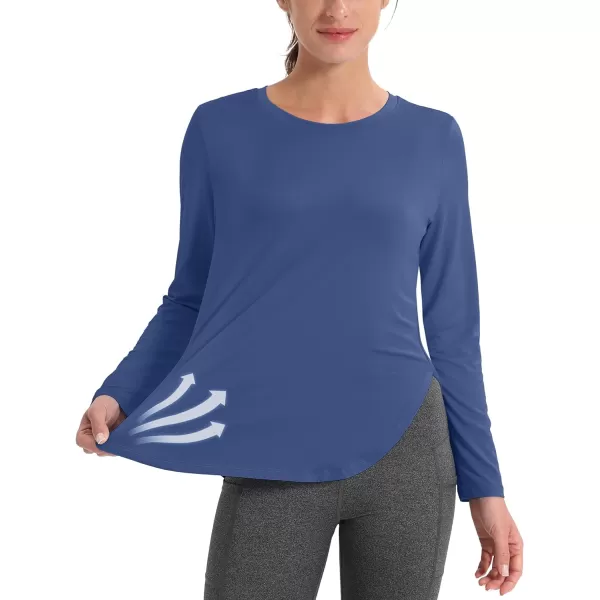 MAGCOMSEN Women's UPF 80+ UV T Shirts Long Sleeve Workout Tops Quick Dry Athletic Tees Gym Hiking Sun Shirt