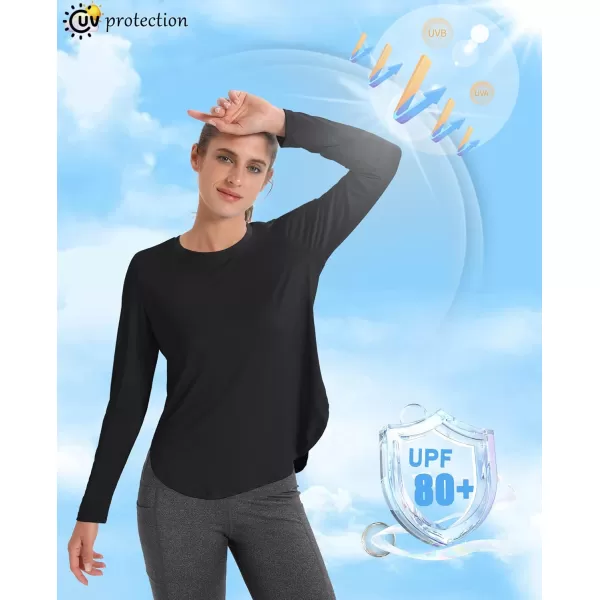 MAGCOMSEN Women's UPF 80+ UV T Shirts Long Sleeve Workout Tops Quick Dry Athletic Tees Gym Hiking Sun Shirt