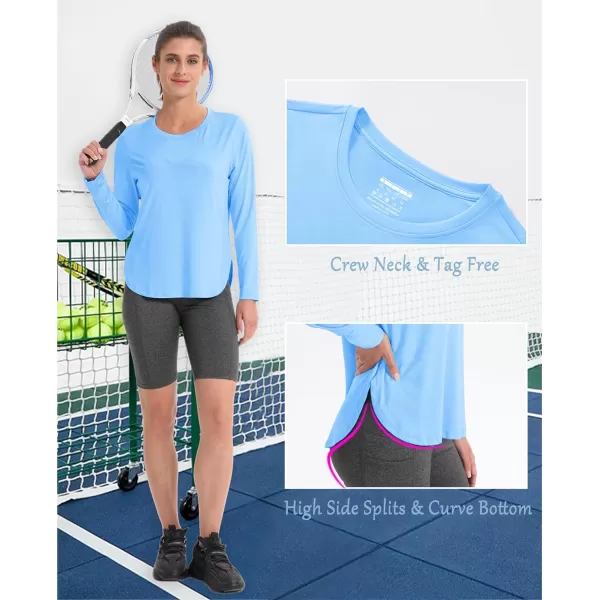 MAGCOMSEN Women's UPF 80+ UV T Shirts Long Sleeve Workout Tops Quick Dry Athletic Tees Gym Hiking Sun Shirt