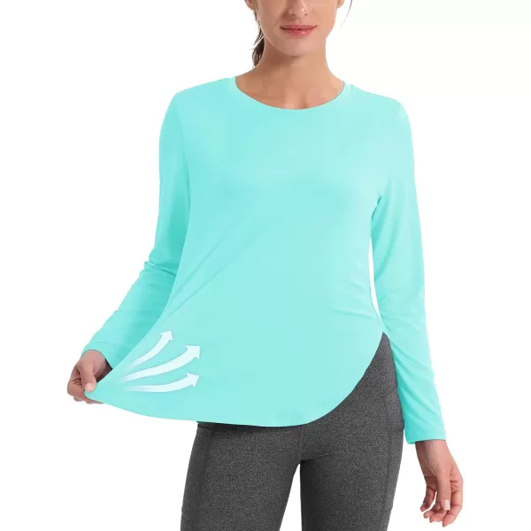 MAGCOMSEN Women's UPF 80+ UV T Shirts Long Sleeve Workout Tops Quick Dry Athletic Tees Gym Hiking Sun Shirt