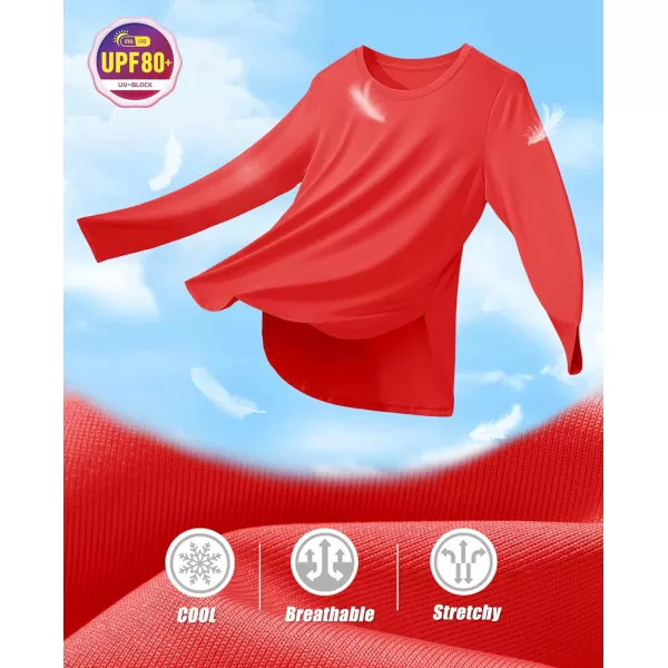 MAGCOMSEN Women's UPF 80+ UV T Shirts Long Sleeve Workout Tops Quick Dry Athletic Tees Gym Hiking Sun Shirt