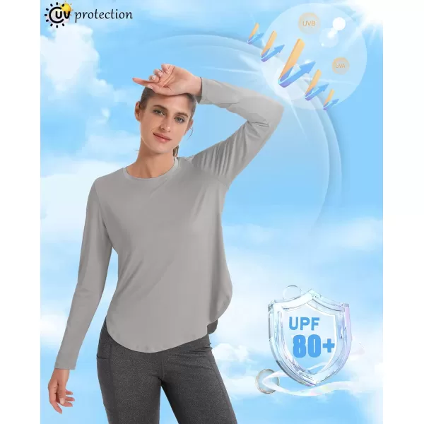 MAGCOMSEN Women's UPF 80+ UV T Shirts Long Sleeve Workout Tops Quick Dry Athletic Tees Gym Hiking Sun Shirt