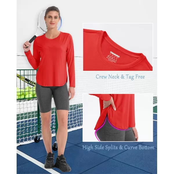 MAGCOMSEN Women's UPF 80+ UV T Shirts Long Sleeve Workout Tops Quick Dry Athletic Tees Gym Hiking Sun Shirt