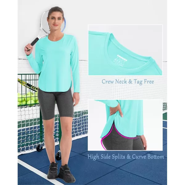 MAGCOMSEN Women's UPF 80+ UV T Shirts Long Sleeve Workout Tops Quick Dry Athletic Tees Gym Hiking Sun Shirt