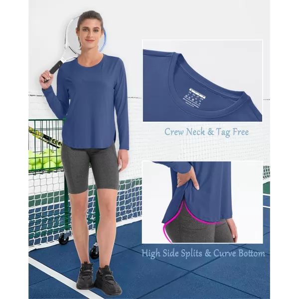 MAGCOMSEN Women's UPF 80+ UV T Shirts Long Sleeve Workout Tops Quick Dry Athletic Tees Gym Hiking Sun Shirt
