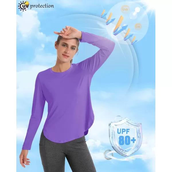 MAGCOMSEN Women's UPF 80+ UV T Shirts Long Sleeve Workout Tops Quick Dry Athletic Tees Gym Hiking Sun Shirt