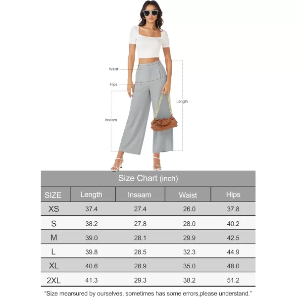 MAGCOMSEN Women's Wide Leg Pant Casual Work Dress Pants High Elastic Waisted Palazzo Flowy Trousers with Pockets