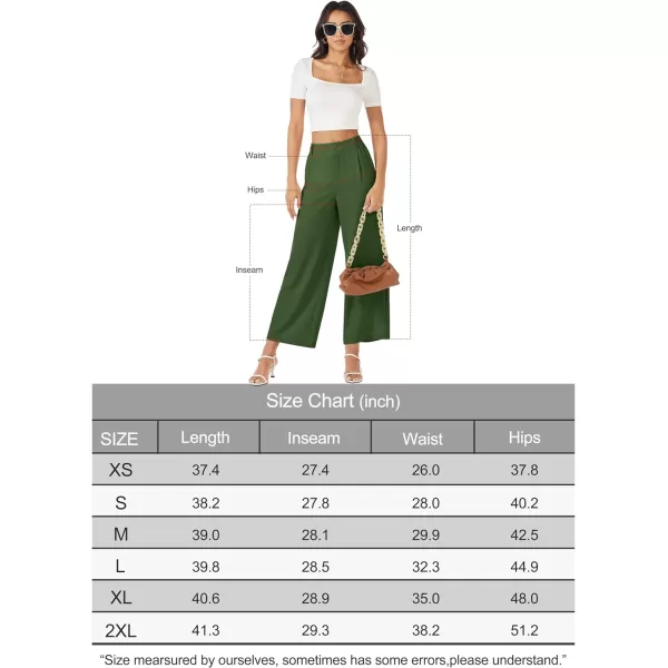 MAGCOMSEN Women's Wide Leg Pant Casual Work Dress Pants High Elastic Waisted Palazzo Flowy Trousers with Pockets