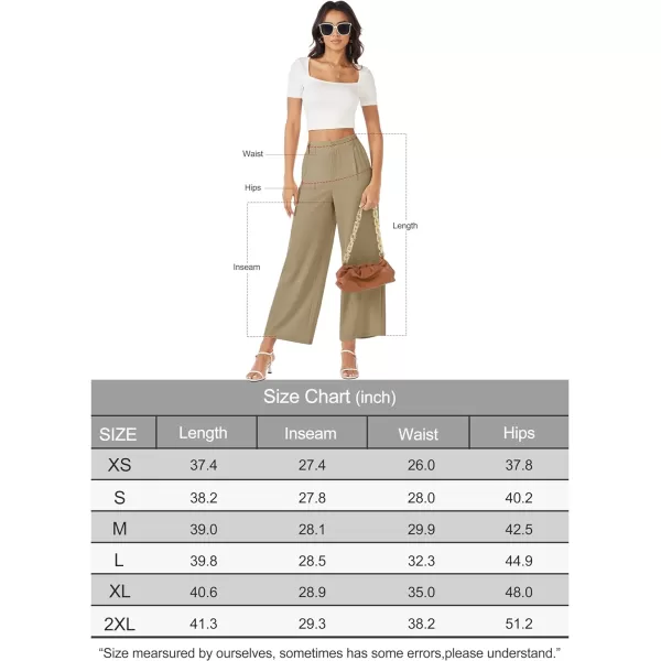MAGCOMSEN Women's Wide Leg Pant Casual Work Dress Pants High Elastic Waisted Palazzo Flowy Trousers with Pockets