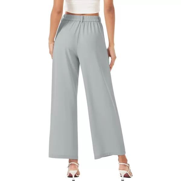 MAGCOMSEN Women's Wide Leg Pant Casual Work Dress Pants High Elastic Waisted Palazzo Flowy Trousers with Pockets