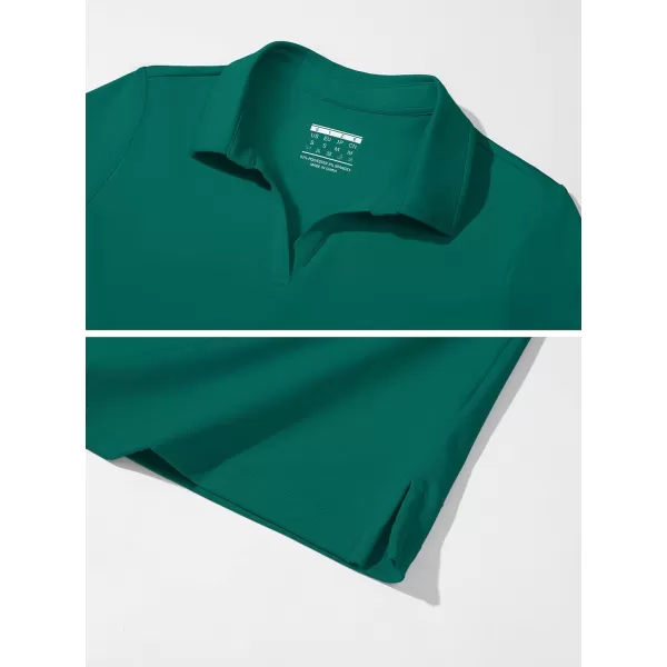 Women's Golf Polo Shirts V Neck UPF 50+ Collared Short Sleeve Tennis Shirt Lightweight Quick Dry Sun Protection Shirts