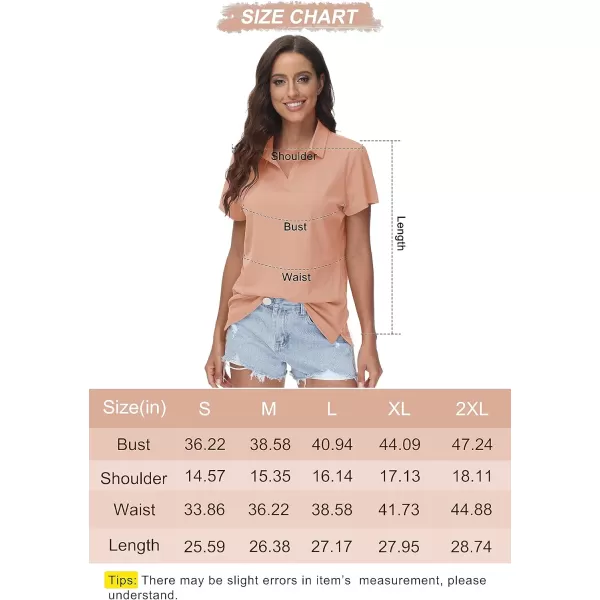 Women's Golf Polo Shirts V Neck UPF 50+ Collared Short Sleeve Tennis Shirt Lightweight Quick Dry Sun Protection Shirts