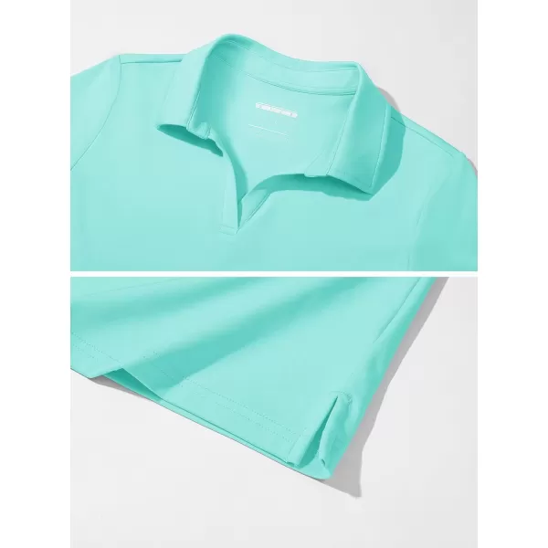 Women's Golf Polo Shirts V Neck UPF 50+ Collared Short Sleeve Tennis Shirt Lightweight Quick Dry Sun Protection Shirts