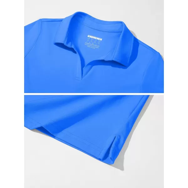 Women's Golf Polo Shirts V Neck UPF 50+ Collared Short Sleeve Tennis Shirt Lightweight Quick Dry Sun Protection Shirts