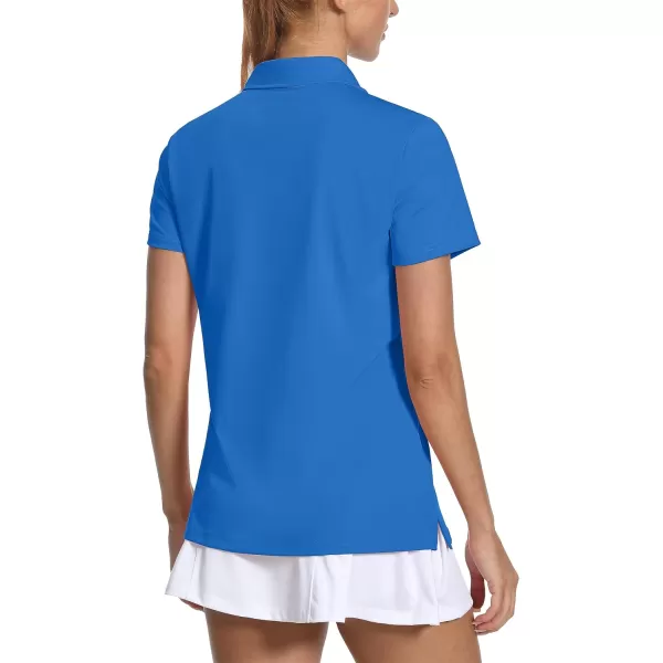 Women's Golf Polo Shirts V Neck UPF 50+ Collared Short Sleeve Tennis Shirt Lightweight Quick Dry Sun Protection Shirts