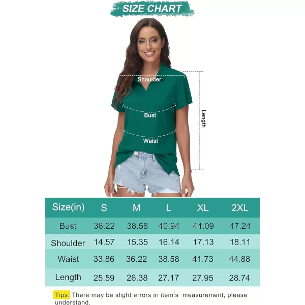 Women's Golf Polo Shirts V Neck UPF 50+ Collared Short Sleeve Tennis Shirt Lightweight Quick Dry Sun Protection Shirts
