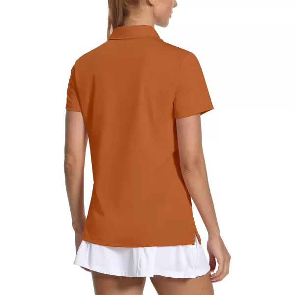 Women's Golf Polo Shirts V Neck UPF 50+ Collared Short Sleeve Tennis Shirt Lightweight Quick Dry Sun Protection Shirts