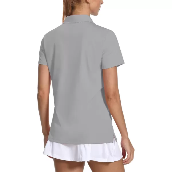 Women's Golf Polo Shirts V Neck UPF 50+ Collared Short Sleeve Tennis Shirt Lightweight Quick Dry Sun Protection Shirts