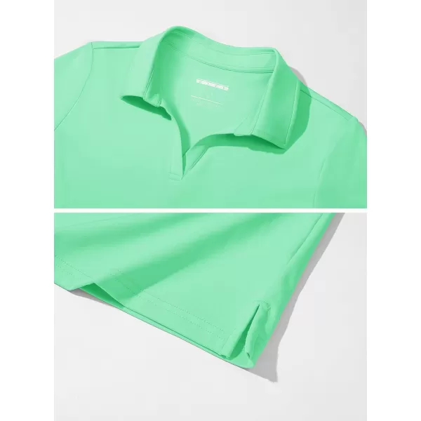 Women's Golf Polo Shirts V Neck UPF 50+ Collared Short Sleeve Tennis Shirt Lightweight Quick Dry Sun Protection Shirts