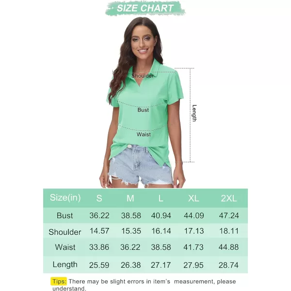 Women's Golf Polo Shirts V Neck UPF 50+ Collared Short Sleeve Tennis Shirt Lightweight Quick Dry Sun Protection Shirts