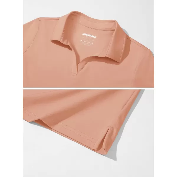 Women's Golf Polo Shirts V Neck UPF 50+ Collared Short Sleeve Tennis Shirt Lightweight Quick Dry Sun Protection Shirts