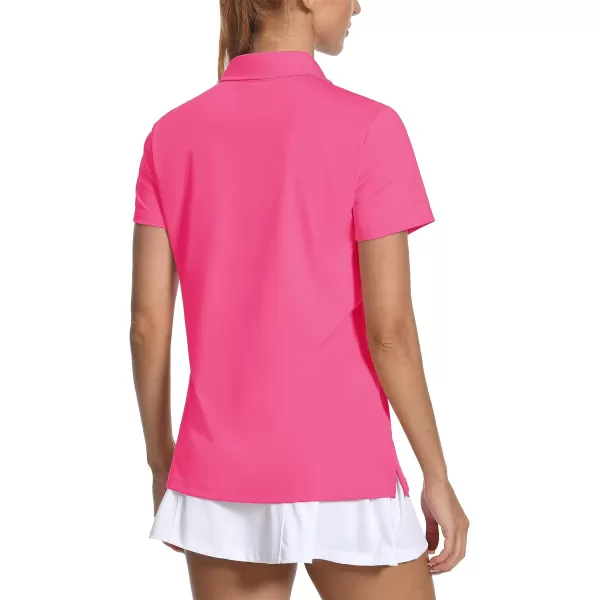 Women's Golf Polo Shirts V Neck UPF 50+ Collared Short Sleeve Tennis Shirt Lightweight Quick Dry Sun Protection Shirts
