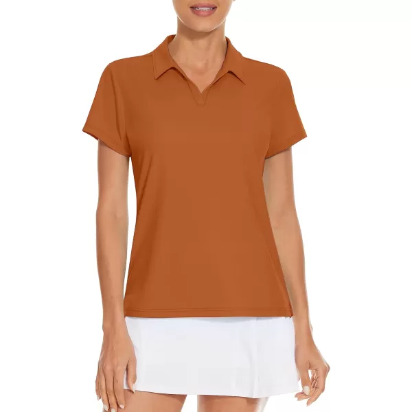 Women's Golf Polo Shirts V Neck UPF 50+ Collared Short Sleeve Tennis Shirt Lightweight Quick Dry Sun Protection Shirts
