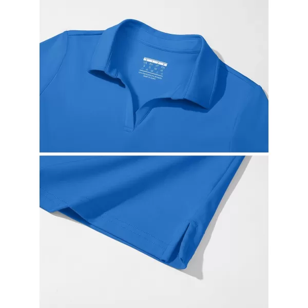 Women's Golf Polo Shirts V Neck UPF 50+ Collared Short Sleeve Tennis Shirt Lightweight Quick Dry Sun Protection Shirts